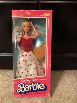 Vtg Loving You Barbie Doll 1983 Mattel 7072 Nrfb Stationary,  Stamper,  Nib