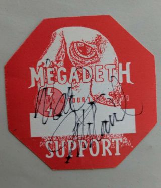 Dave Mustaine Signed Megadeth Backstage Pass