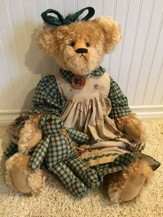 Bearfoot Teddy " Carolyn " By Goose Creek Gloria Franks 26 " Tall Teddy Bear 1995