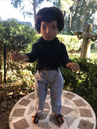 Sasha 16 " Vintage Boy Doll Gregor 301 In Dark Denims Trendon Toys England