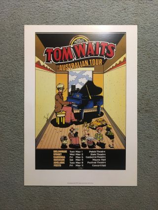 Tom Waits Concert Poster Australian Tour 1978 Reprint