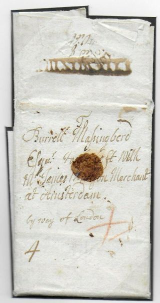 1711 Entire Wrapper From Ormesby To Amsterdam Rated At " 4 " And Sent Via London.