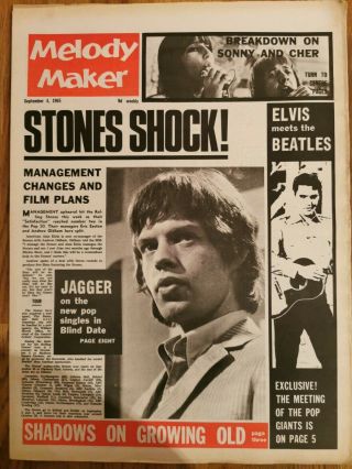 Melody Maker Newspaper September 4th 1965 Rolling Stones Mick Jagger
