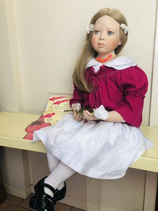 Elite Doll Rosalind By Christine Orange Porcelain 38 - In Box - 2 Dresses Le