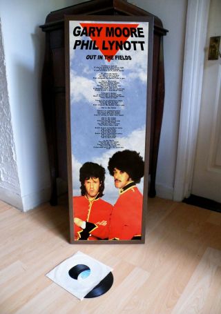 Gary Moore,  Phil Lynott Out In The Fields Poster Lyric Sheet,  Thin Lizzy,