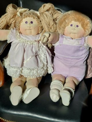 Rare Vintage Hand Signed The Little People Cabbage Patch Twins