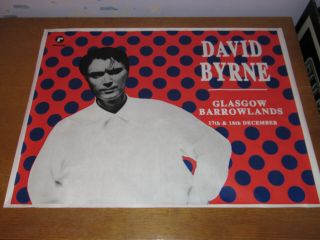 David Byrne - Glasgow Barrowlands - Uk Promo Poster