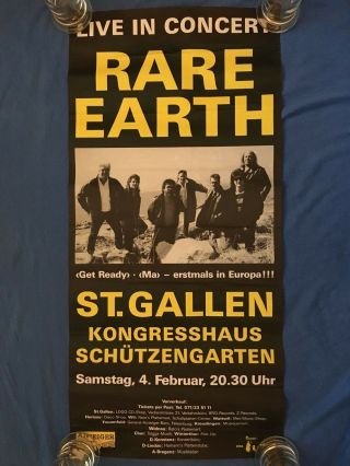 Vintage Rare Earth Concert Poster St.  Gallen Switzerland Guitarist Ray Monette