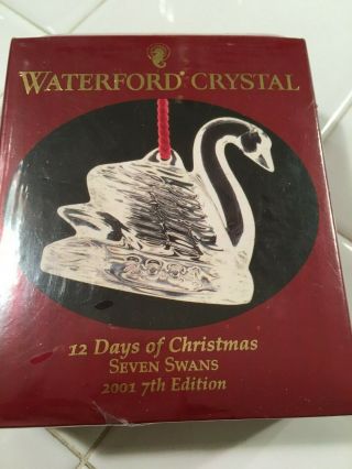 Waterford Crystal Seven Swans Ornament 7th Edition 12 Days Of Christmas 2001