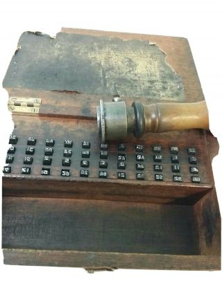 Dorney Windsor Berks Vintage Gpo Post Office Hand Date Stamper Wooden Box