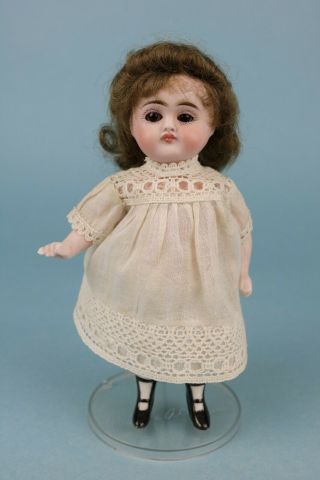 6 " Antique German Bisque All Bisque Doll Looks Like Wrestler Closed Mouth
