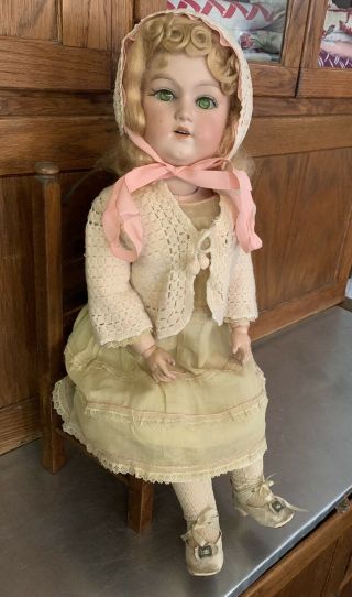 Antique German George Borgfeldt Doll Bisque Head 25” Doll Compo Body