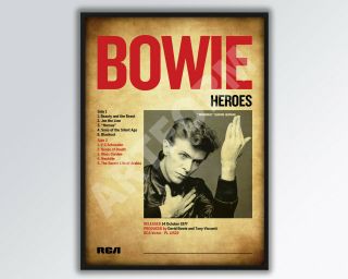 David Bowie Heroes Album Poster/print