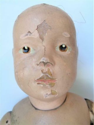 17 " Antique 1910 - 1920 Schoenhut Wood Character Doll With Paper Label