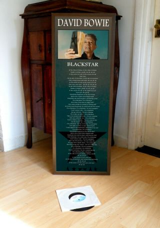 David Bowie Blackstar Promotional Poster Lyric Sheet,  Mars,  Space Oddity,  Ziggy