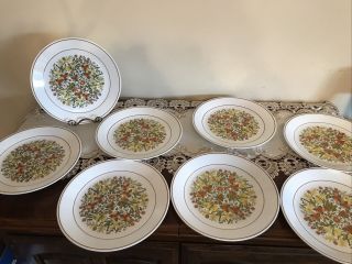 Vintage Corelle By Corning Indian Summer Dinner Plates 10 1/4 " Set Of 8