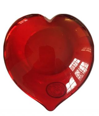 Red Heart Blown Glass Paper Weight - Dynasty Gallery Heirloom Collectible 4”