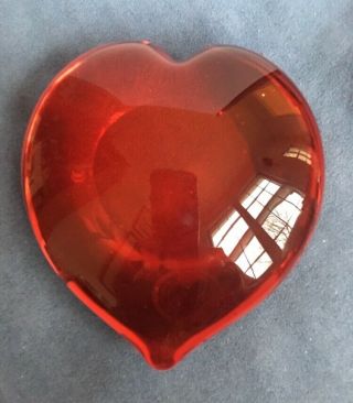 RED HEART Blown Glass Paper WeIght - DYNASTY GALLERY Heirloom Collectible 4” 2