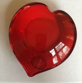 RED HEART Blown Glass Paper WeIght - DYNASTY GALLERY Heirloom Collectible 4” 3