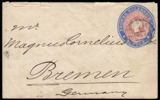 1886 2d.  Brown rose Stationery envelope,  BROWNE ROSENHEIM advertising ring. 3