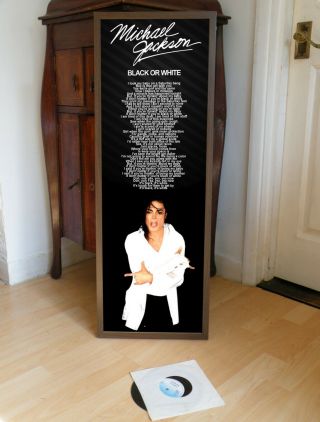 Michael Jackson Black & White Promo Poster Lyric Sheet,  Thriller,  Billie,  Beat It