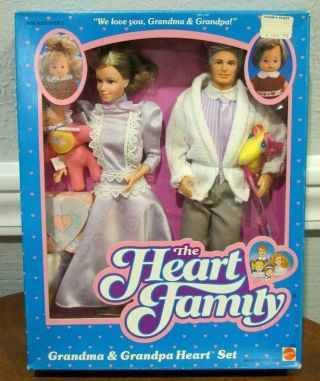 Vintage Mattel 1986 The Heart Family - Grandma & Grandpa Heart Set - Nib -