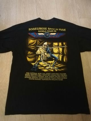 Iron Maiden - T Shirt - Somewhere Back In Time - World Tour 08 - L/xl