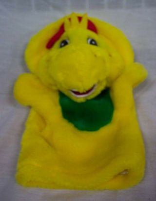 Barney Bj The Yellow Dinosaur Hand Puppet 9 " Plush Stuffed Animal Toy