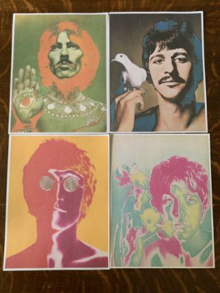 The Beatles Psychedelic 4 Poster Set 1967 John,  Paul,  George & Ringo