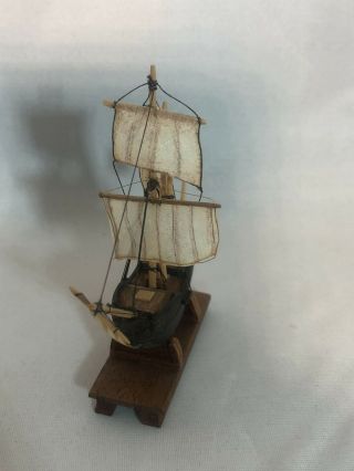 Dollhouse Miniature 1:12 Scale Wooden Model Ship Handmade Detailed 2