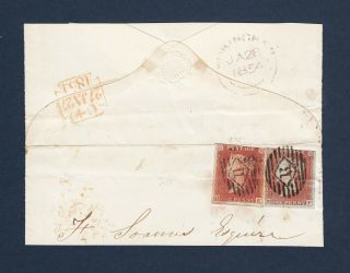 J48 Gb Qv 1841 1d Penny Red - Brown Plate 175 Sg8 Oe Gu On Partial London Cover