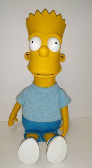 Vintage 1990 11 " Bart Simpson Plastic Plush Doll By Dan Dee Toys