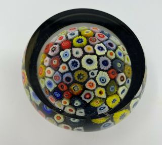 Strathearn Vivid Colorful Millefiori Canes Art Glass Paperweight