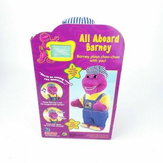 Fisher Price All Aboard Barney 2002 Plush Doll Toy Electronic Sings and Dances 2