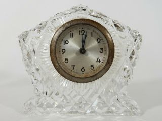 Lovely Small Vintage Retro Cut Crystal Clock Glass Repair Parts Dressing Table