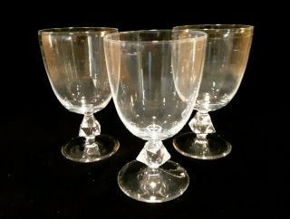 Three Hard - To - Find Mid - Century Bryce " Aquarius " 961 Clear Water Goblets
