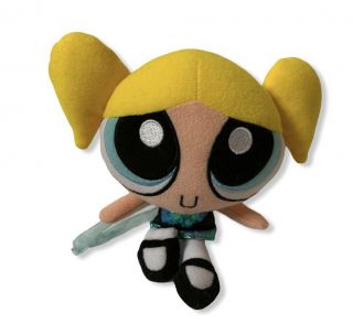 Cartoon Network Powerpuff Girls Bubbles Plush Doll Blonde Big Eyes