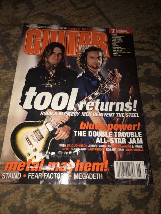Tool Adam Jones/justin Guitar World Cover Feature & Centerfold - 7 Songs Tabbed