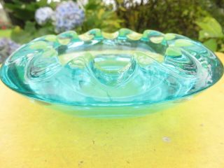 Mid Century Vintage Retro Sklo Union Turquoise Art Glass Ashtray Adolf Matura