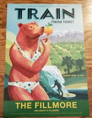Train - Concert Poster 13x19 2012 The Fillmore Concert Live Show Rare