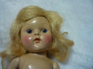 Vintage Vogue Strung Ginny Doll Transitional With Tri Color Eyes And Mohair Wig
