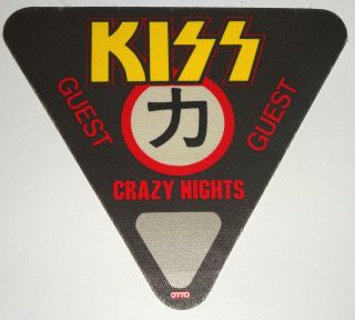 Kiss Band Crazy Nights 1987 Concert Tour Guest Backstage Black Satin Pass