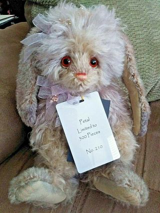 Sweet Charlie Bears " Petal " Isabelle Lee Mohair Rabbit With Tags And Bag