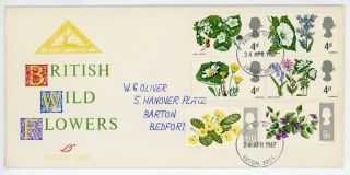 Gb 1967 Flowers (ord) On North Herts Stamp Club Illustrated Fdc