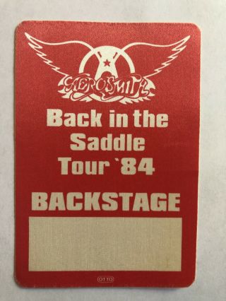 Aerosmith 1984 Back In The Saddle Tour Backstage Pass Punk Heavy Metal