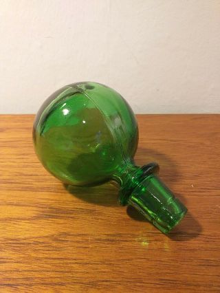Vintage Midcentury Genie Bottle Decanter Top Green