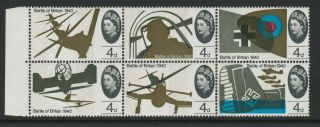 Great Britain 1965 Battle Of Britain With Two Phosphor Bands Sg 671p - 676p Mnh.