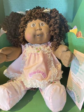 Aa Double Popcorn Cabbage Patch Doll Hm 10 Ok Factory Brown Eyes Blushing Rare