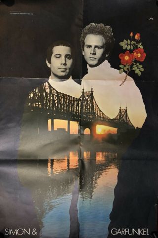 Vintage Simon & Garfunkel Wall Poster Bridge Over Troubled Water 22 X 33 18