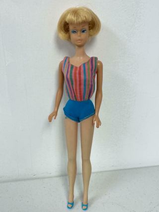 Vintage Blonde American Girl Barbie In Swimsuit And Shoes